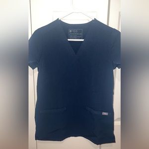 Figs Scrub Top. Worn once. Dark harbor.